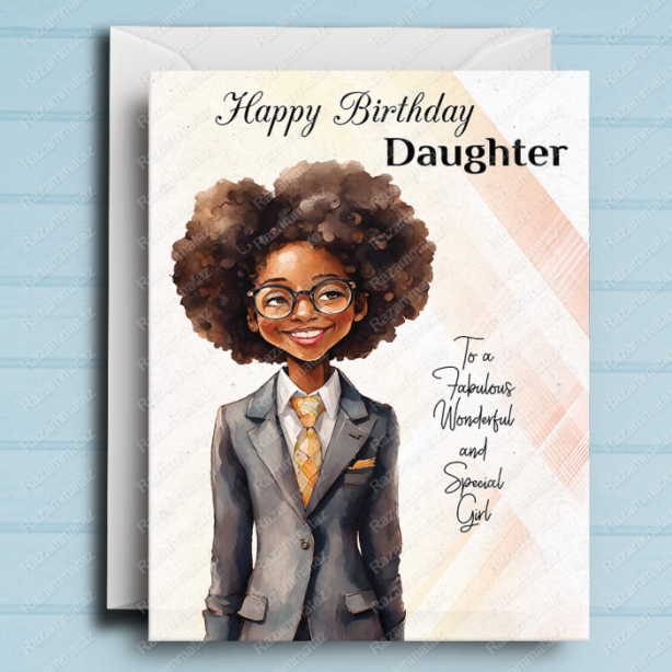 Black Girl Birthday Card R